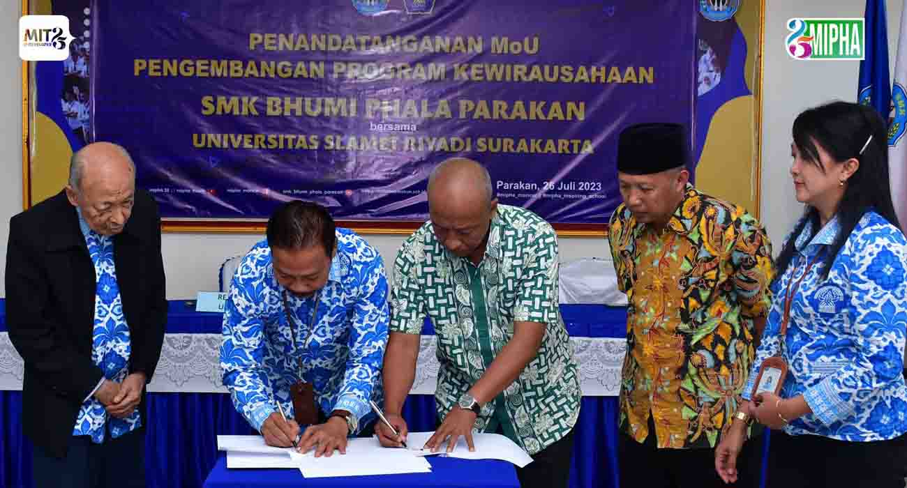 SMK Bhumi Phala Parakan dan Universitas Slamet Riyadi (UNISRI) Teken Kesepakatan Kerjasama Program Pengembangan Kewirausahaan
